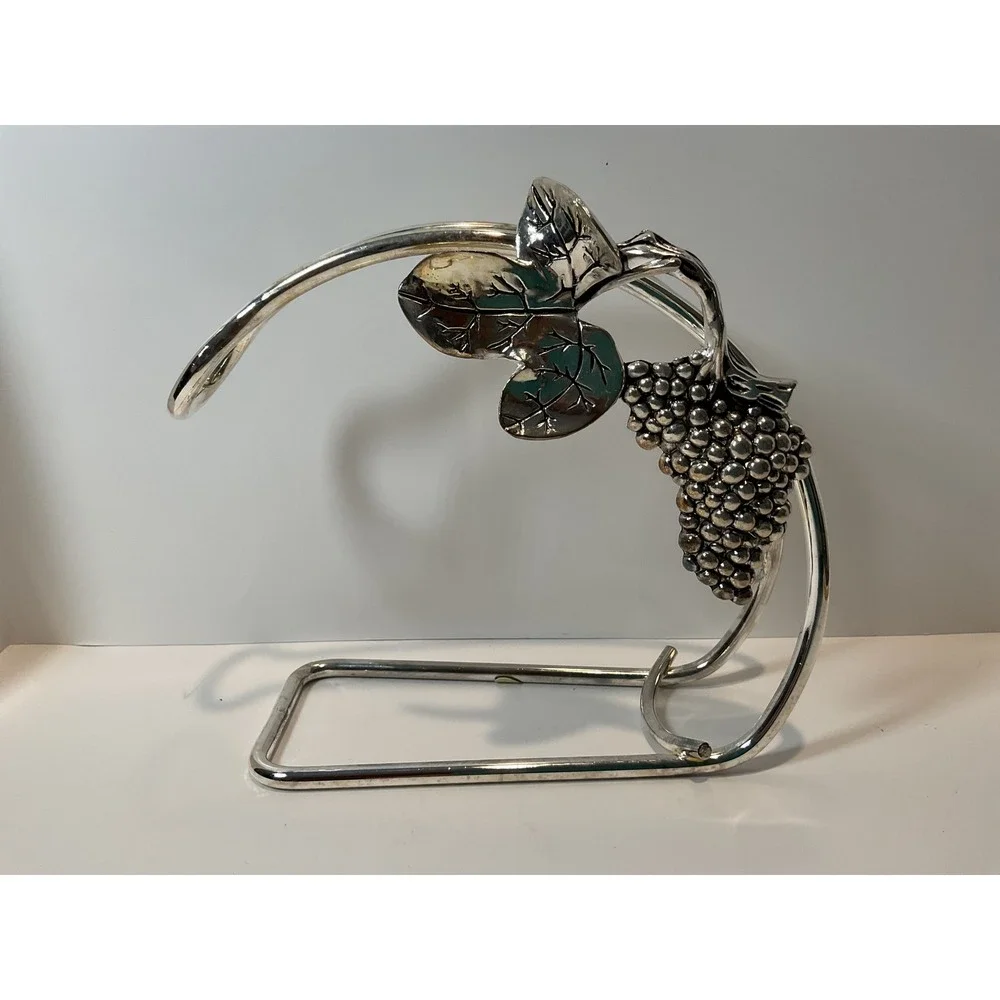 Studio Nova Gourmet Wine Bottle Caddy‎ Silver Tone Grape Leaf Design LP004 610